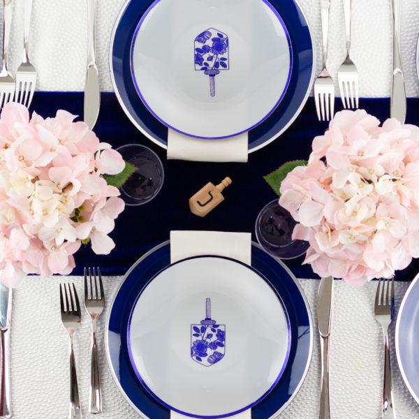 Chanukah Plate Combo Silver and Blue - Set With Style