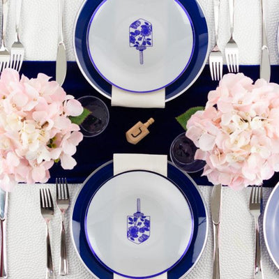 Chanukah Plate Combo Silver and Blue - Set With Style