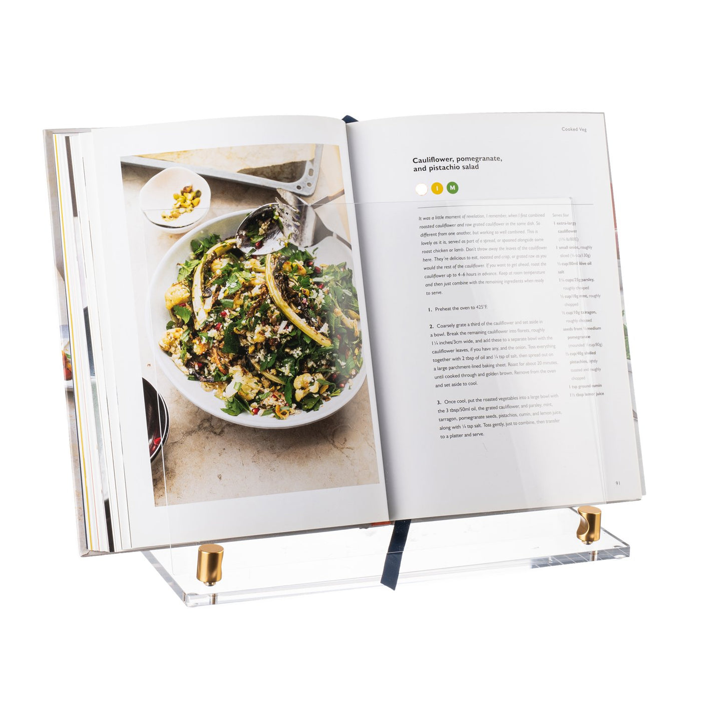 Foldable Cookbook Stand Silver/Clear - Set With Style