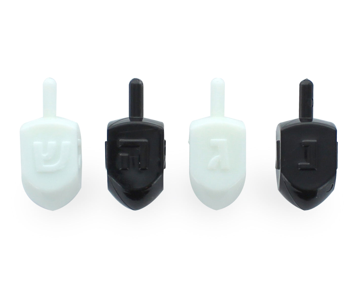 Black & White Gloss Dreidels - 1 Count - Set With Style
