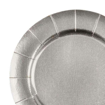 13" Silver Round Disposable Paper Charger Plates (10 Count) - Set With Style