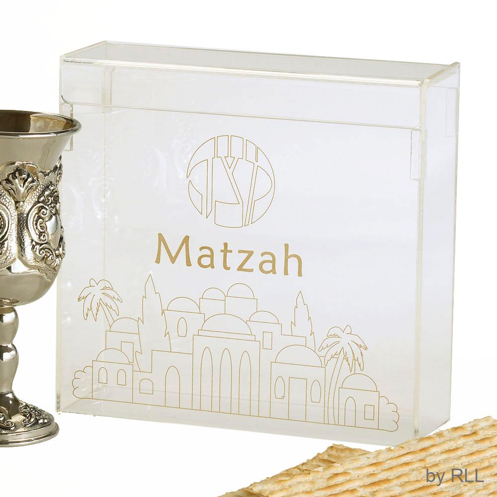 Acrylic Flip Top Matzah Box - Set With Style