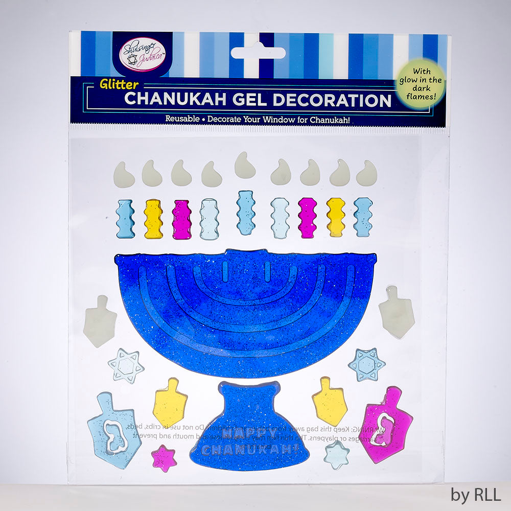 Chanukah Window Gel Decoration, Glow In The Dark - Set With Style