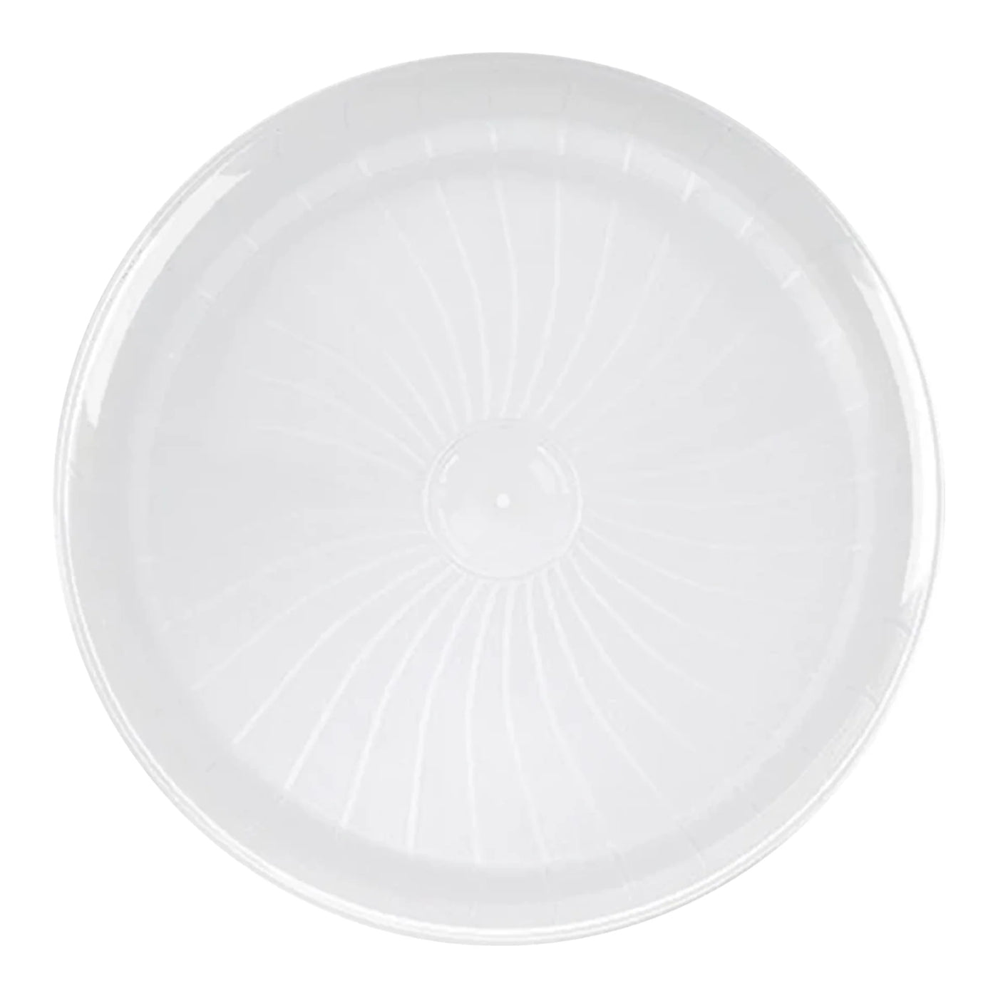 14" White Pavilion Round Disposable Plastic Tray (2 Count) - Set With Style