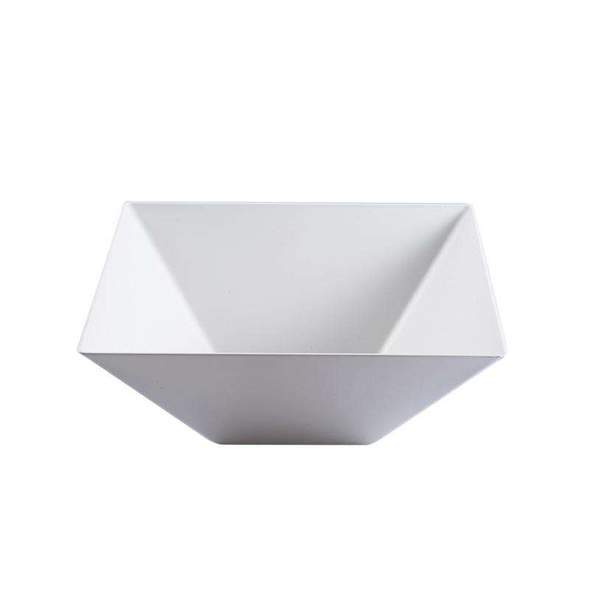 3 qt. White Square Disposable Plastic Serving Bowl (3ct) - Set With Style