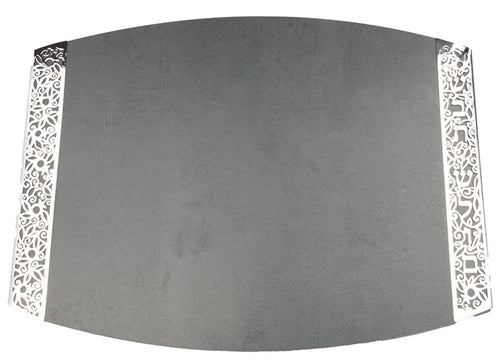 Porcelain Metal Cutout Challah Board - Gray - Set With Style