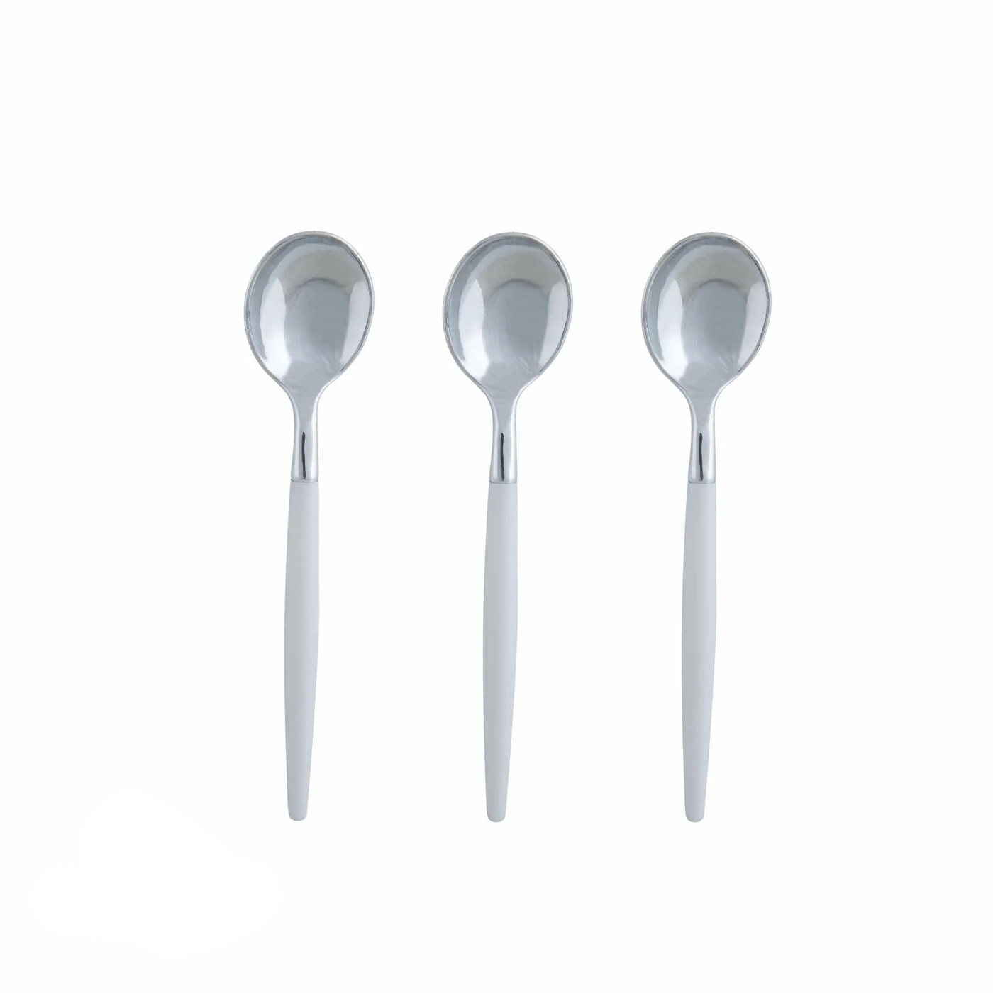 Clear & Silver Plastic Mini Spoons|20ct - Set With Style