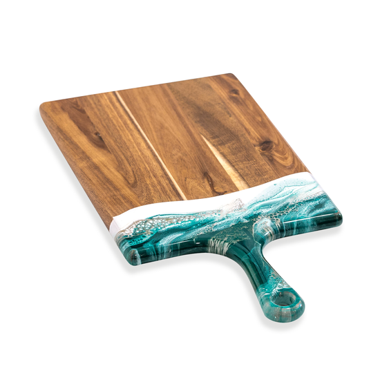 Acacia Resin Cheeseboards: Emerald Jewel - Large 10"x20" - Set With Style