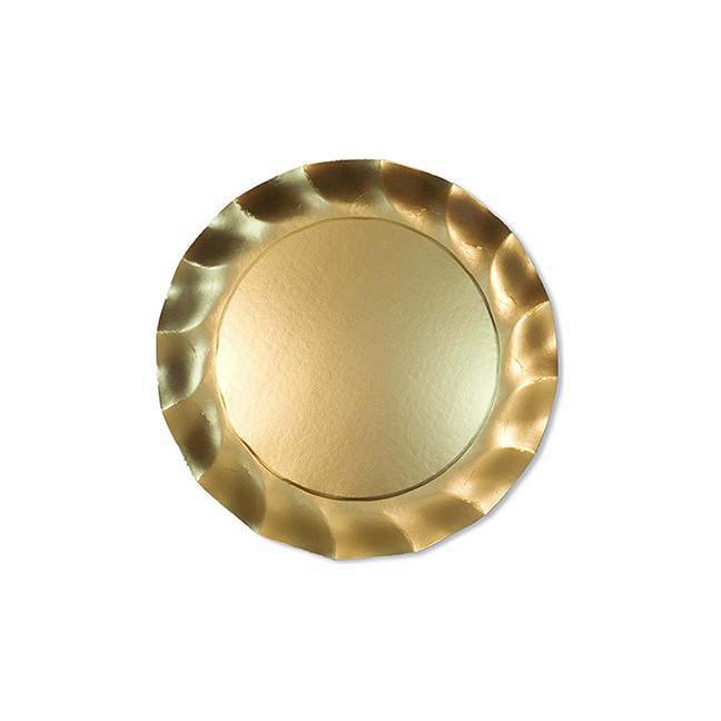 Wavy Appetizer/Salad Plate Satin Gold (8 Count) - Set With Style