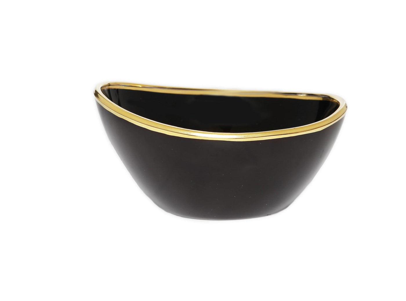Black Small Bowl with Gold Rim - Set With Style