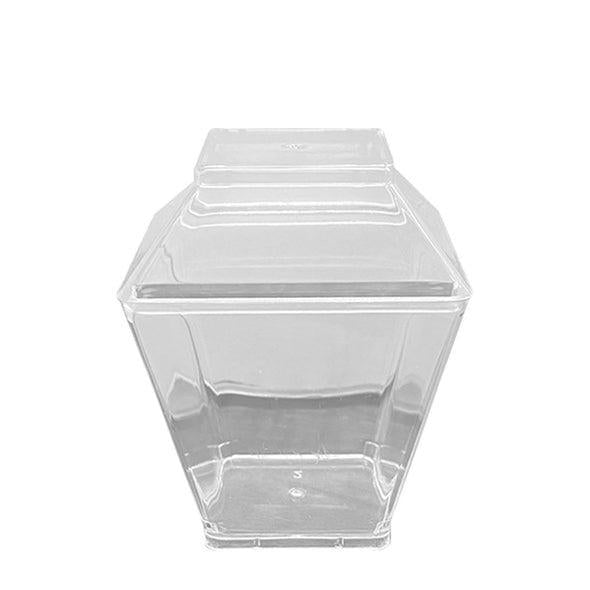 3.5 oz. Clear Square Disposable Plastic Mini Cups with Lids - Set With Style