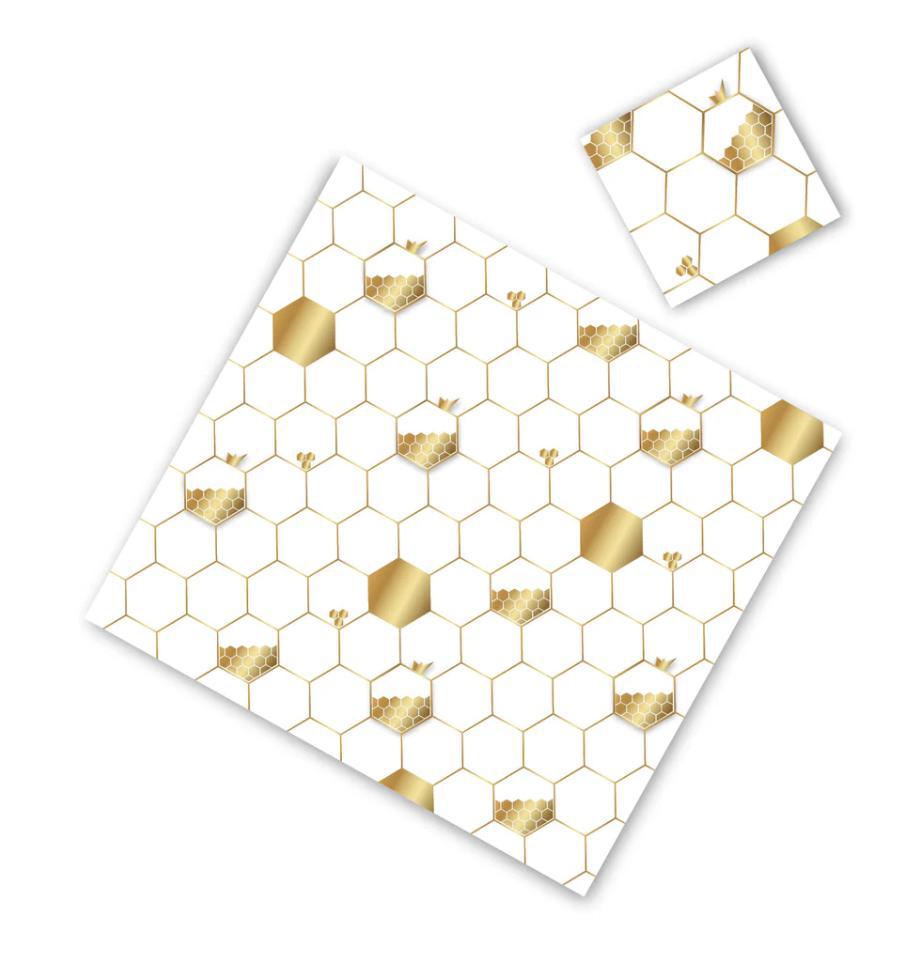 White Bee Hive Placemat with Coaster (12ct) - Set With Style