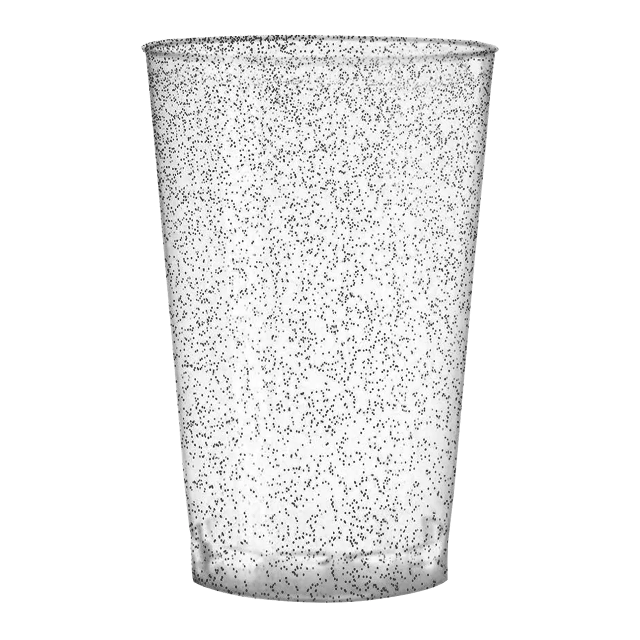 12 oz. Clear with Silver Glitter Round Disposable Plastic Tumblers (20 ct) - Set With Style