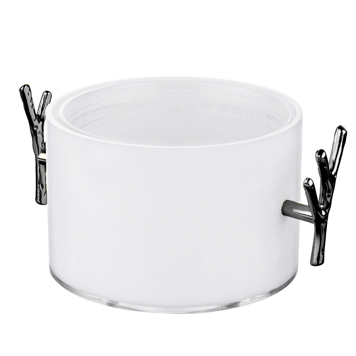 1 lb. Dip Bowl with Twig Handles - White & Black - Set With Style