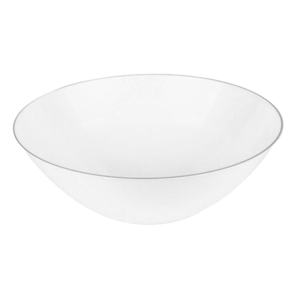 Organic White with Silver Rim Bowls (10 count) - Set With Style