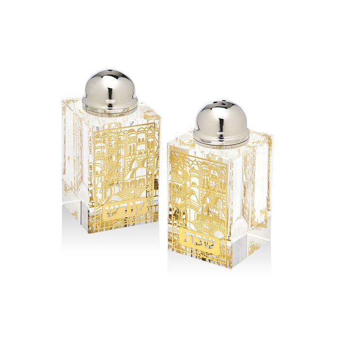 Shabbat Gold Salt and Pepper Shaker Set - Set With Style