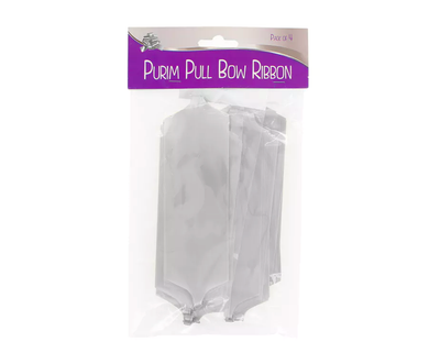 Silver Purim Pull Bow (4 Count) - Set With Style