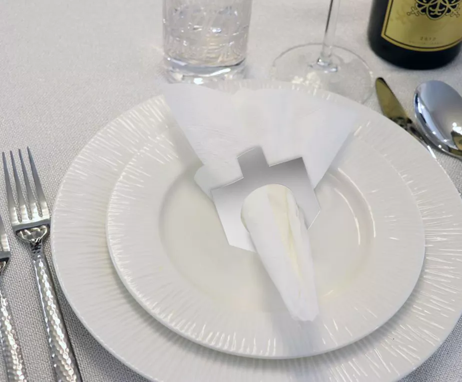 Dreidel Napkin Ring - Silver (4 ct) - Set With Style