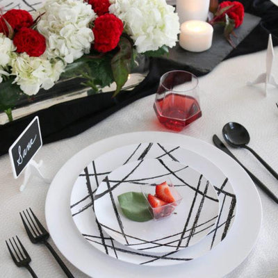 Brush Black 10″ Dinner Plates - Set With Style