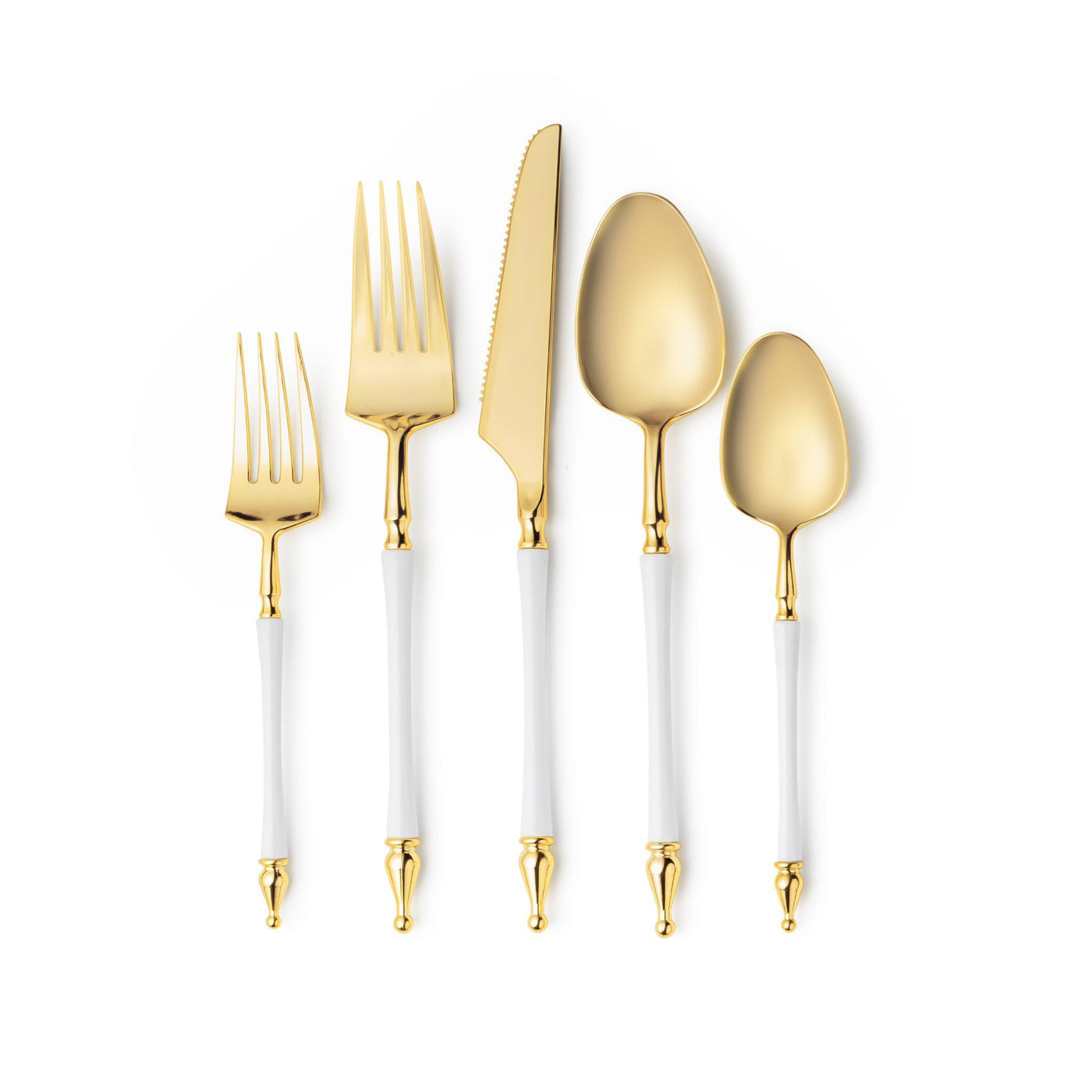 Sopphisticate Cutlery Collection - White & Gold (Service For 8) - Set With Style
