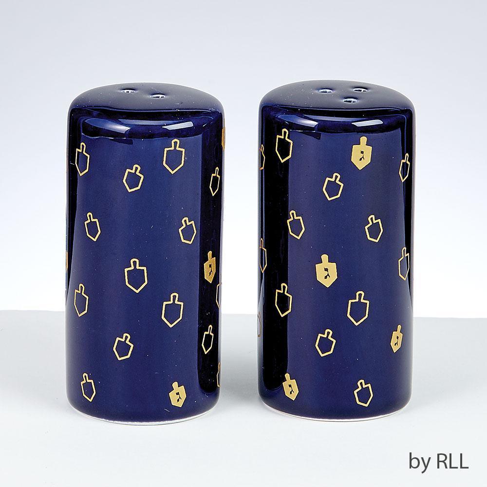 Chanukah Salt & Pepper Shakers with Gold Accents - Set With Style
