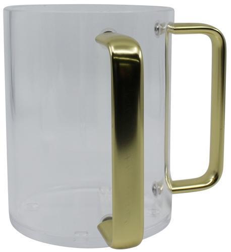 Lucite Wash Cup - Gold Handles - Set With Style
