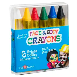 6 Color Face & Body Paint Crayons - Set With Style