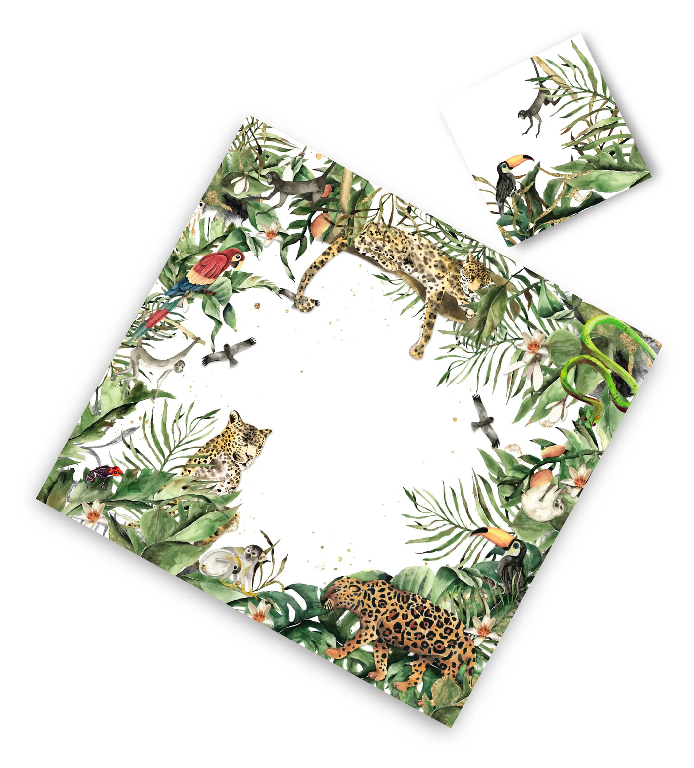 Animal Jungle Paper Placemat with Coaster - Square (12ct) - Set With Style