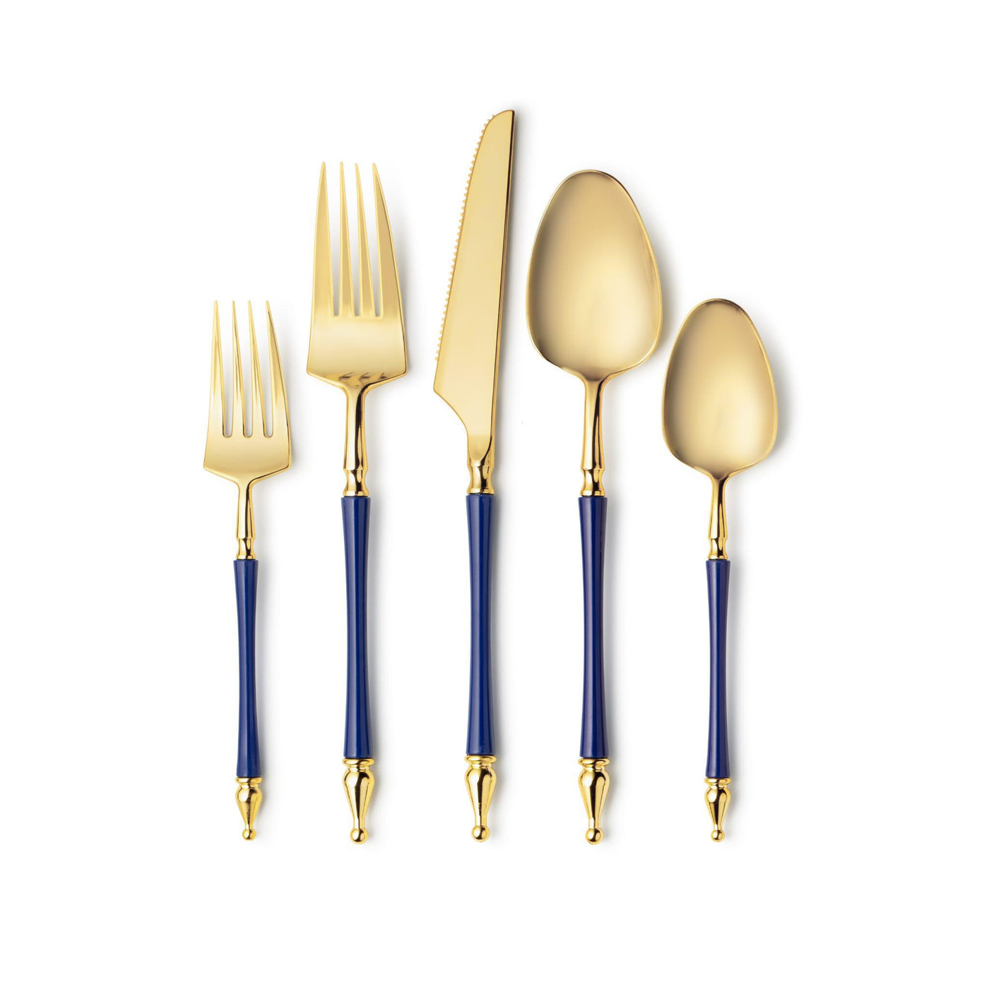Sopphisticate Cutlery Collection - Royal Blue & Gold (Service For 8) - Set With Style