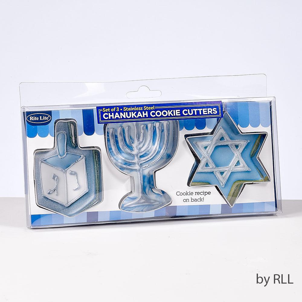 Chanukah Stainless Steel Cookie Cutters - Set of 3 - Set With Style