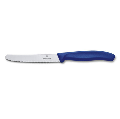Victorinox - Swiss Classic Knife, Serrated, Round Tip, 4.5", - Set With Style