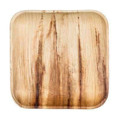 5" Square Palm Leaf Eco Friendly Disposable Pastry Plates (25 Count) - Set With Style