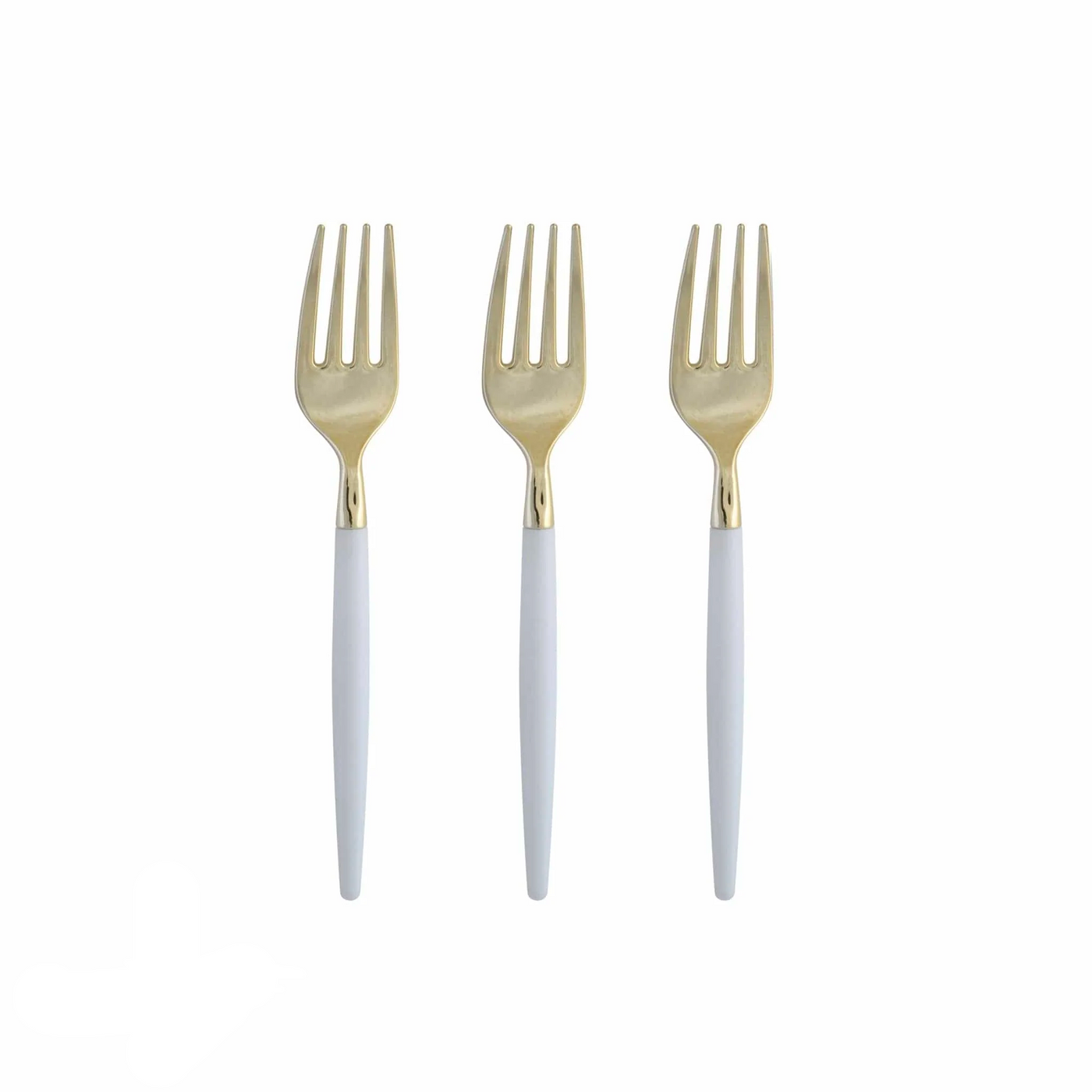 Clear & Gold Plastic Mini Fork | 20ct - Set With Style