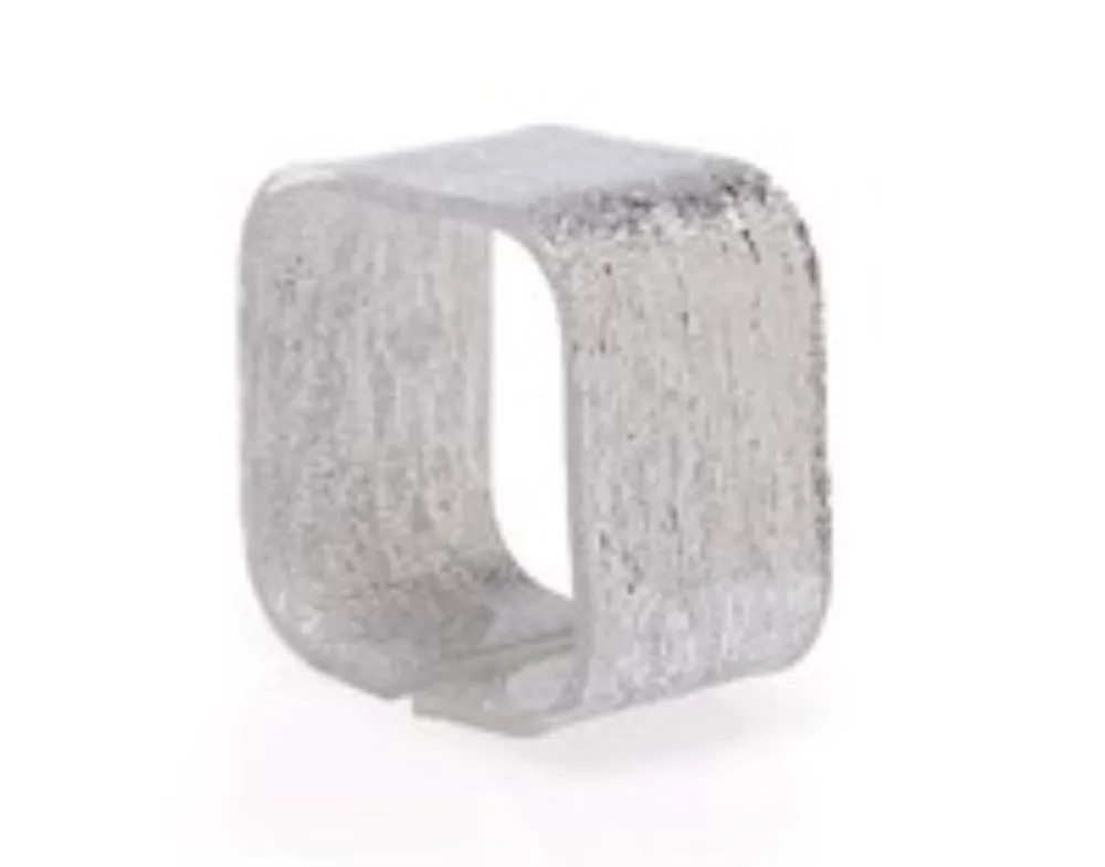 Glitz Silver Square Napkin Rings (6ct) - Set With Style