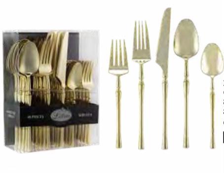 Combo Cutlery Set- Polished Gold - Set With Style