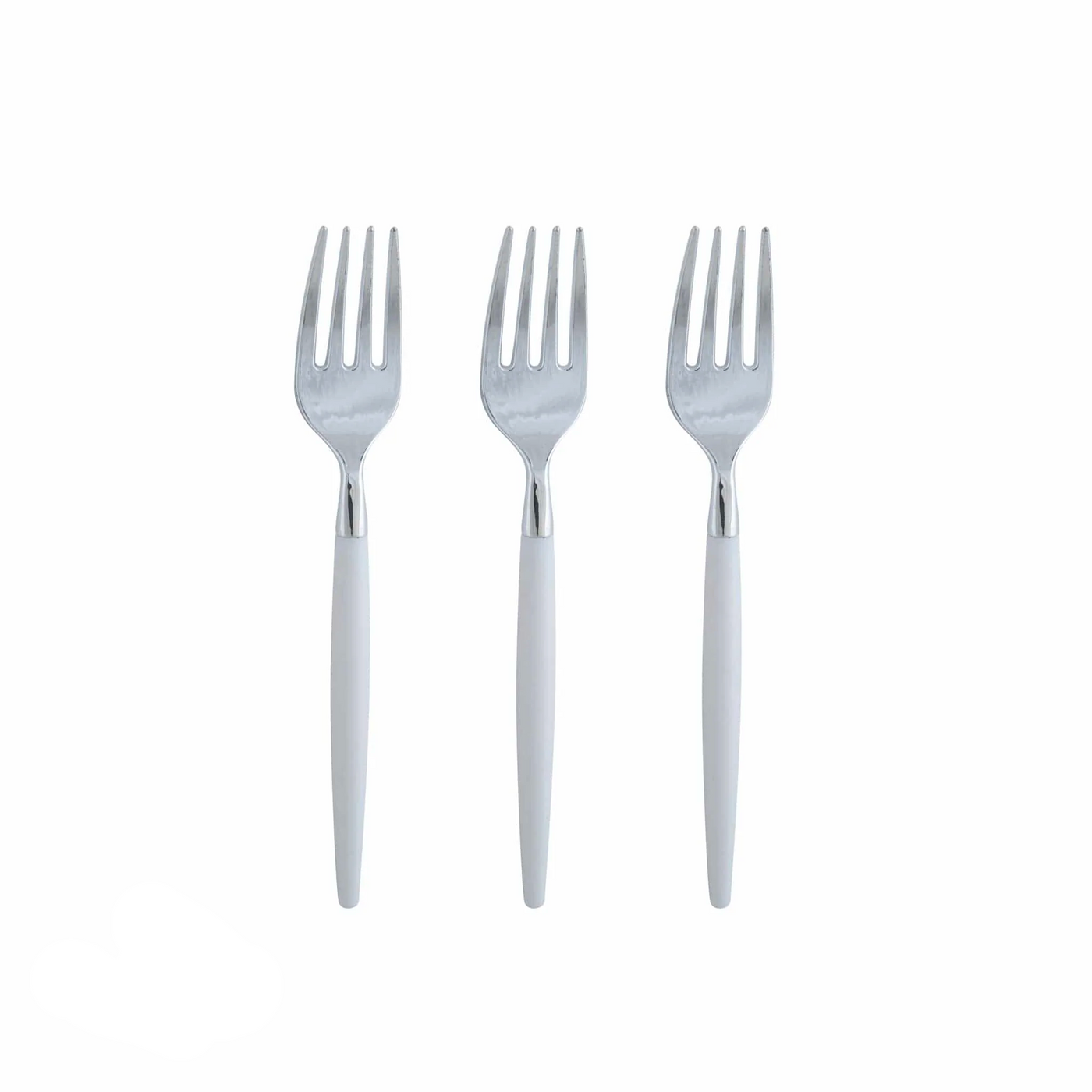 Clear & Silver Plastic Mini Forks|20ct - Set With Style