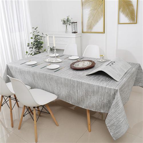 Lines Silver Tablecloth Collection - Set With Style