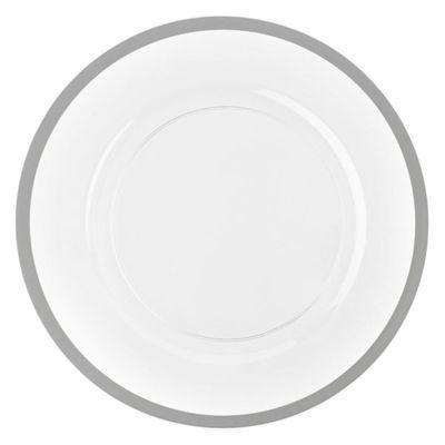 Clear with Silver Rim Charger Plate (4 Count) - Set With Style