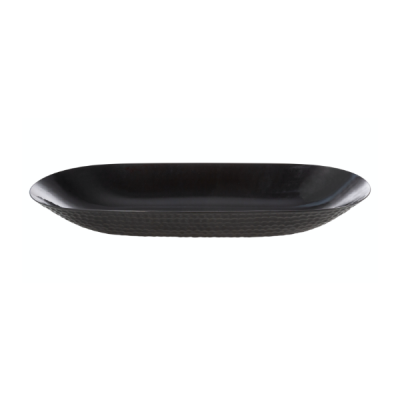 Pebbled Long Oval Bowl – Large, Black - Set With Style