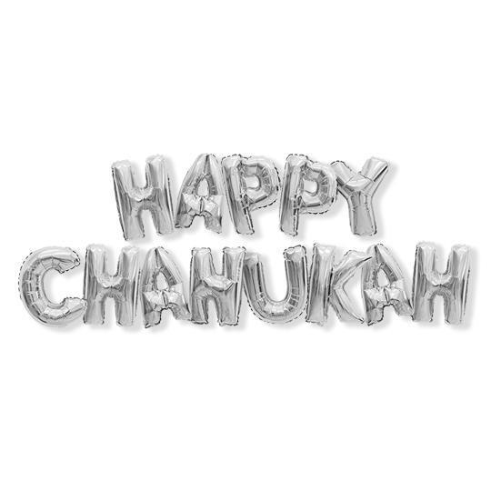 Happy Chanukah Balloon - Silver - Set With Style