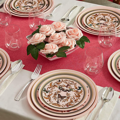 Versi Pink Plastic Plate Collection - Set With Style
