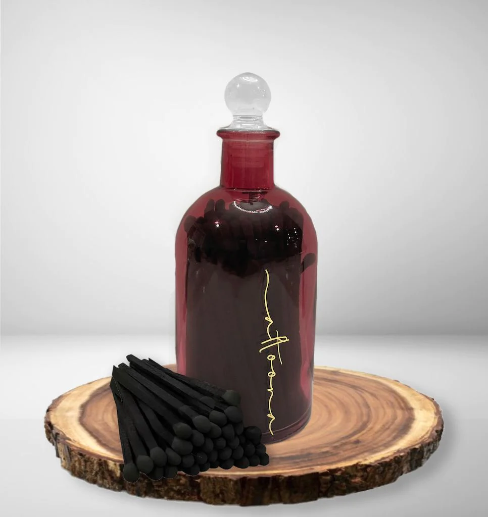 Matches in Glass Bottle - Berry - Set With Style