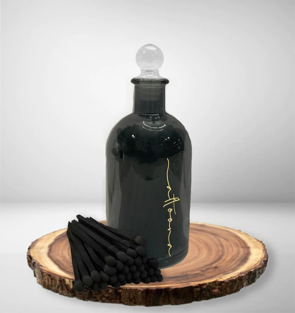 Matches in Glass Bottle - Smoke - Set With Style