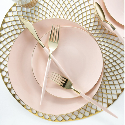 Blush • Gold Plastic Cutlery Set | 32 Pieces (Service for 8) - Set With Style