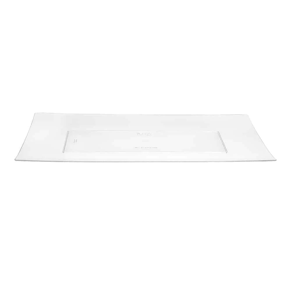 13"x6.25" Premium Extra Heavy Weight Plastic Clear Serving Tray (1ct) - Set With Style