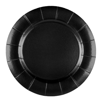 13" Black Round Paper Charger Plates (10ct) - Set With Style