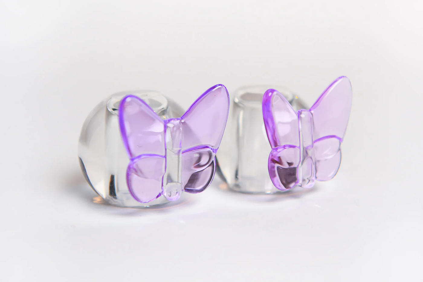 Pair of Crystal Butterfly Tealight Holder in Lavender - Set With Style