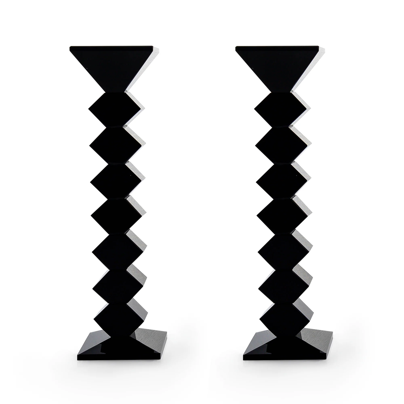 Crystal Black Zig Zag Candle Sticks (Set of 2) - Set With Style