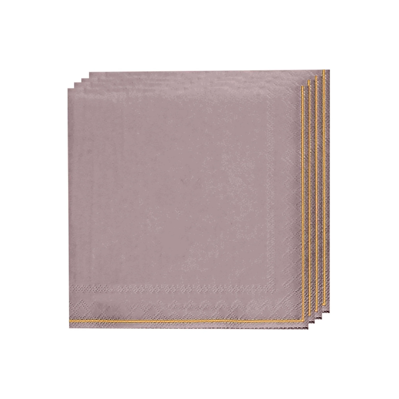Mauve with Gold Stripe Paper Napkins - Set With Style