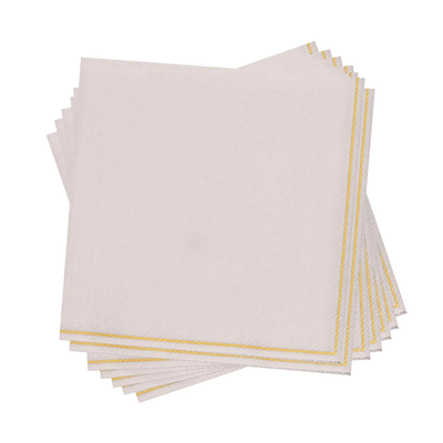 Linen with Gold Stripe Paper Napkins - Set With Style